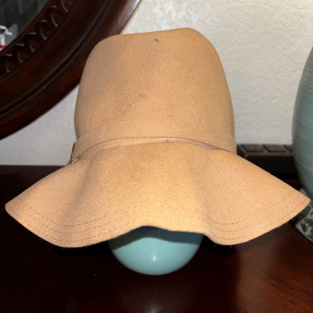 Vintage Geo W Bollman & Co Doeskin 100% Wool Felt Hat Camel Tan Union Made‎ USA